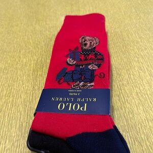 Polo Ralph Lauren Christmas Teddy Bear Socks & Fair Isle Socks NEW